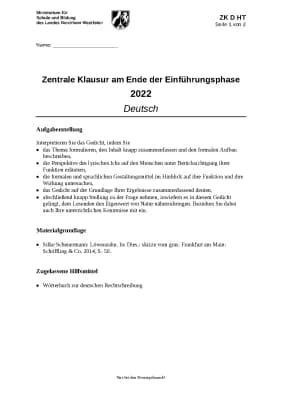 Know Deutsch Zk; zentrale klausur; Löwenzahn Silke Scheuermann; Gedichtanalyse thumbnail