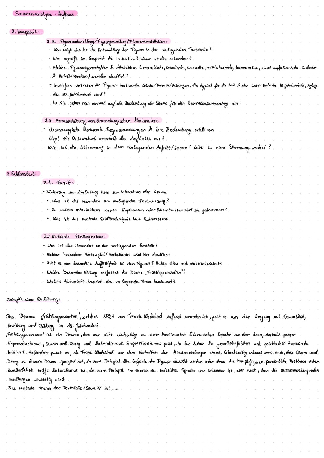 Kurze Inhaltsangabe von mehreren Szenen:
2. Akt; 1Szene: Melchior & Moritz Schule, Faupt & Sexualität.
• Die Szene spielt bereits im nächste