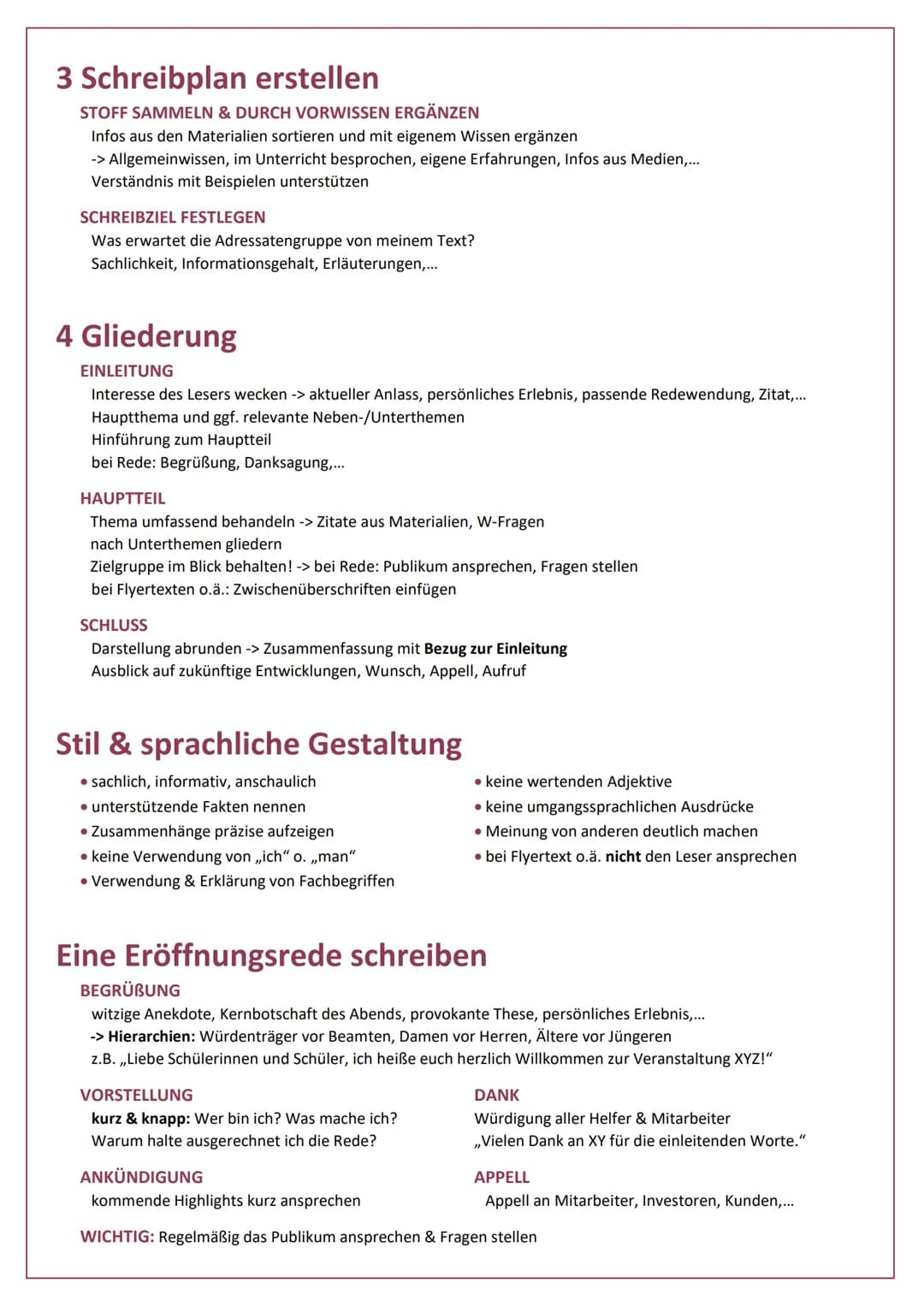Materialgestütztes Schreiben
1 Aufgabenstellung erfassen
Thema
Was ist das Hauptthema?
Gibt es Neben-/Unterthemen?
Aus welchem (Lebens-)Bere