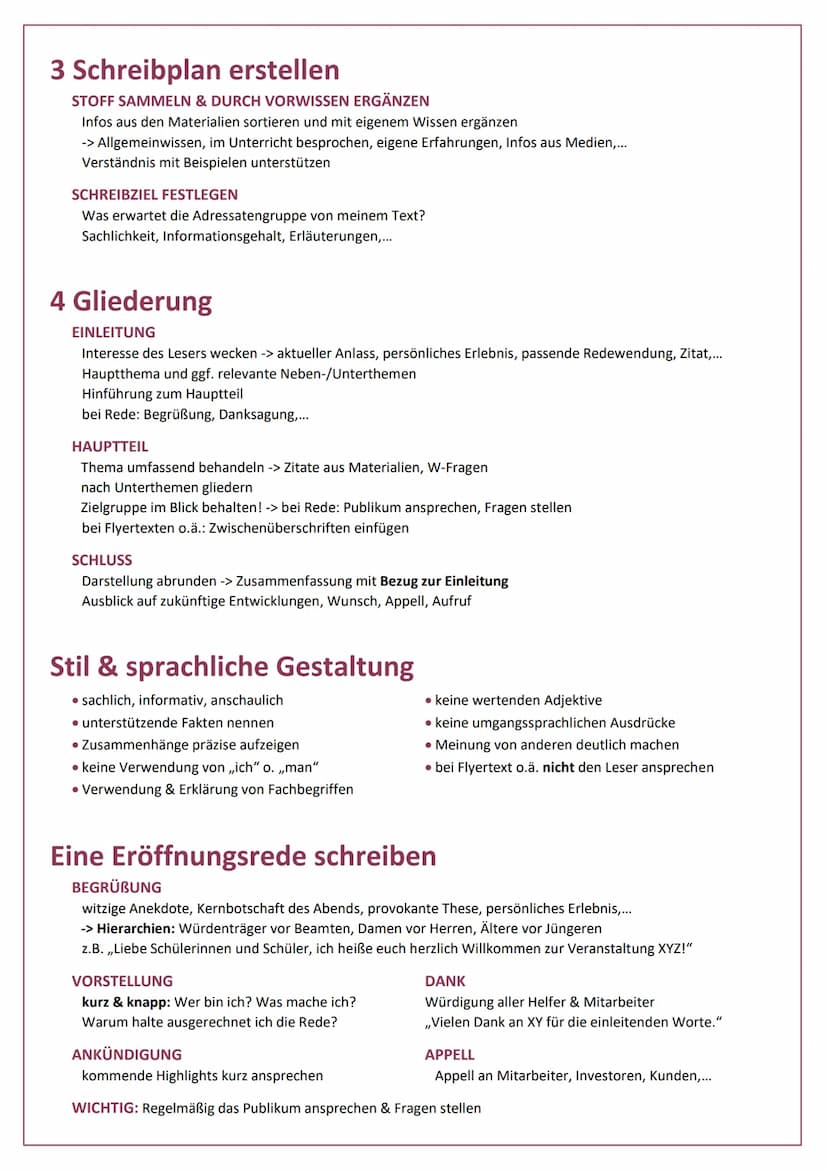Materialgestütztes Schreiben
1 Aufgabenstellung erfassen
Thema
Was ist das Hauptthema?
Gibt es Neben-/Unterthemen?
Aus welchem (Lebens-)Bere
