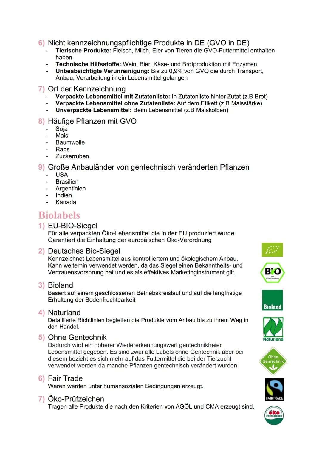--- OCR Start ---
AES - Realschulprüfung
Gentechnik
1) Definitionen
Biotechnologie: Wissenschaft welche sich mit der Nutzung von Enzymen, Ze