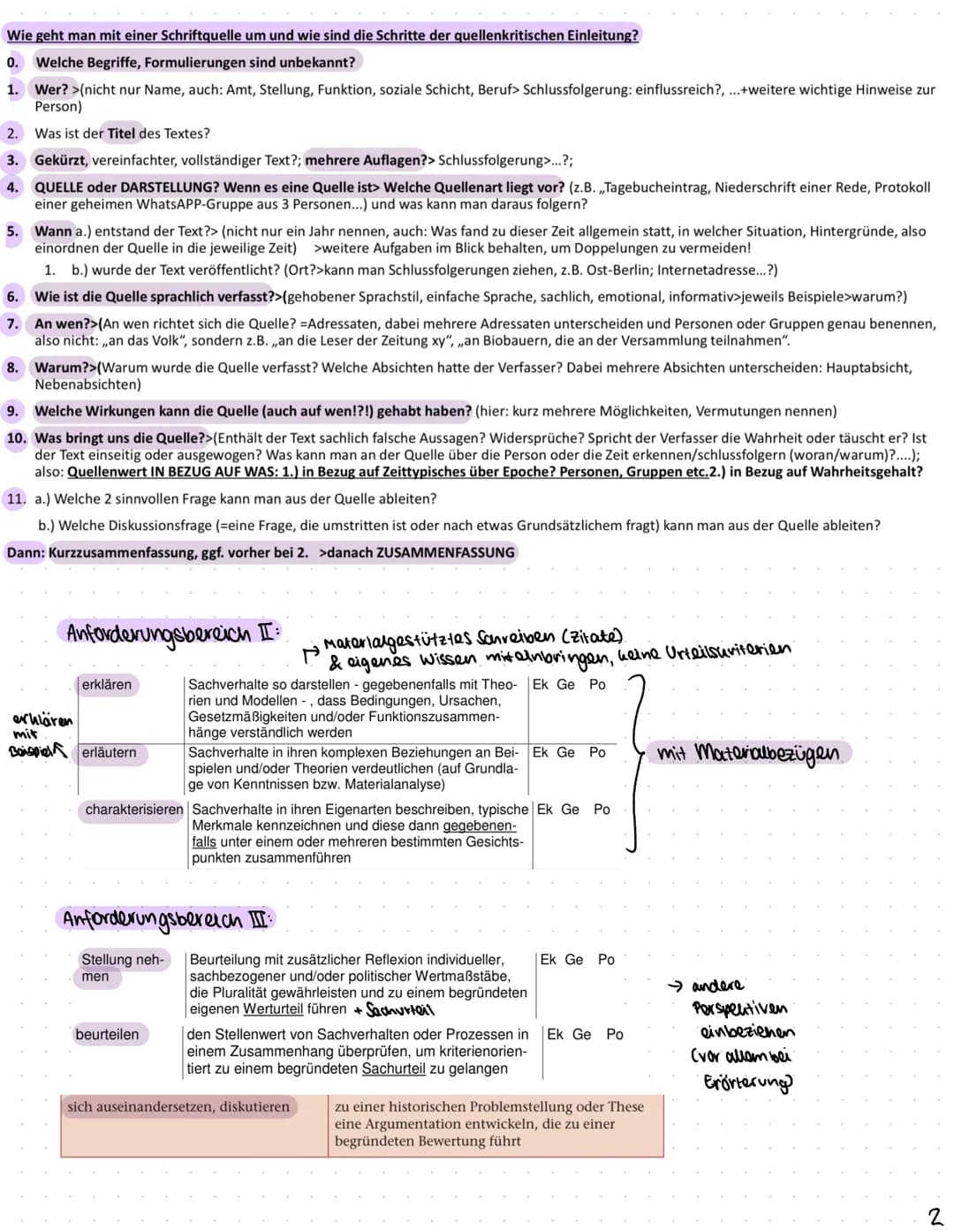 Inhalt der Kausur:
Aufgabe 1: Operator zusammenfassen ODER wiedergeben (auf eine Quelle anzuwenden) UND KURZE quellenkritische
Einleitung da