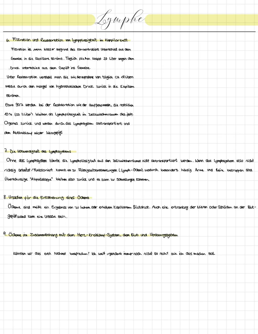 1. Die Hauptaufgabe des Lymphsystems
Die Aufgabe der Lymphorgane ist die immunabwehr zu übernehmen. Die
Lymphbahnen | Lymphgefäße sind für d