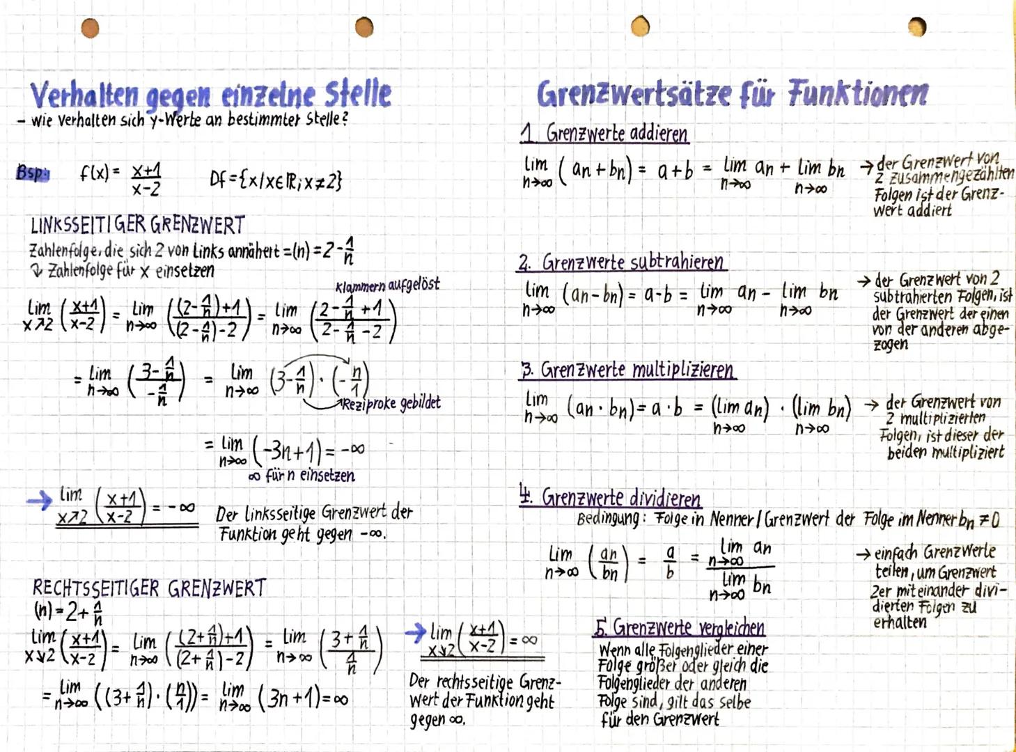 Verhalten im Unendlichen
- Wie Verhalten sich y-Werte, wenn x-Werte
immer größer werden?
x
+∞o (wird für x eingesetzt)
f(x) = (2) DF={X/XER₁