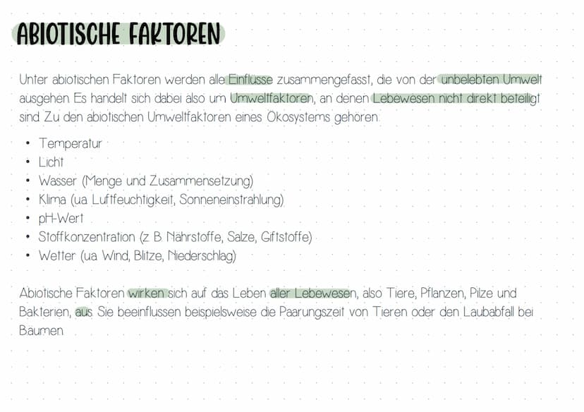 ÖKOLOgie BIOLOGIE KLAUSUR Q2
Themen
ABIOTISCHE Faktoren
-
Temperatur
- General.
- Tiere.
- Pflanzen.
Licht
→> Handout
Wasser
- Blattaufbau
-