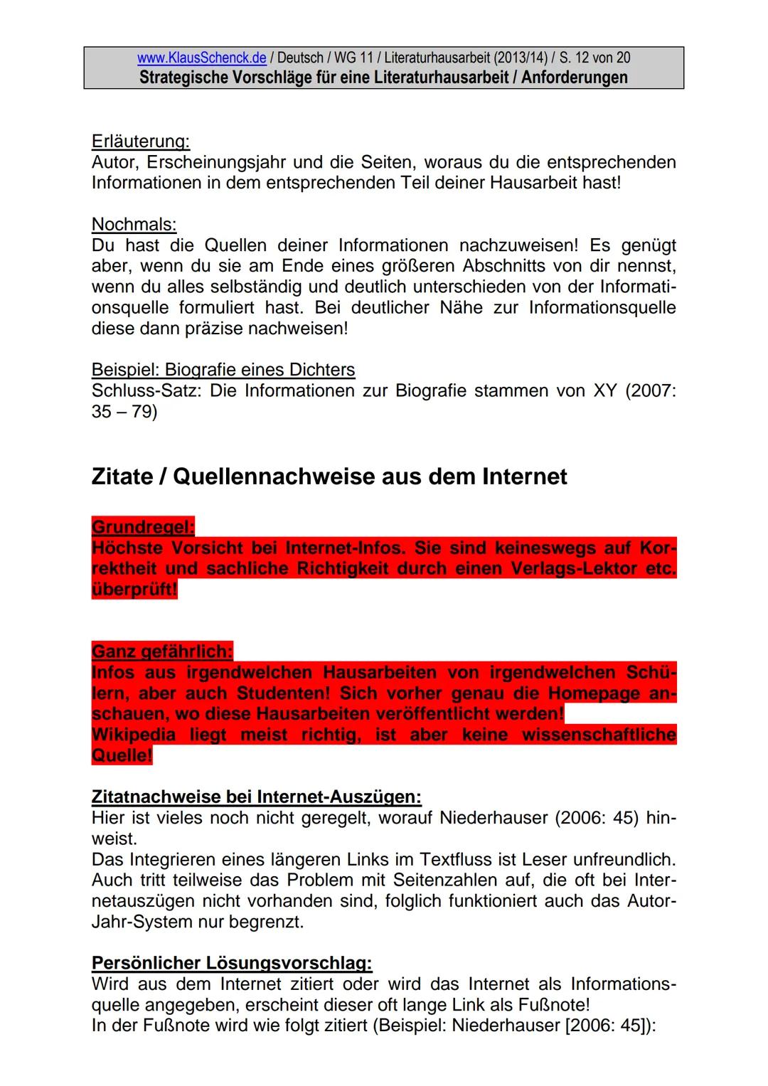 www.KlausSchenck.de / Deutsch / Literatur / Max Frisch: ,,Andorra"
Lorena Standke: Literaturhausarbeit / Seite 1 von 47
Literaturhausarbeit
