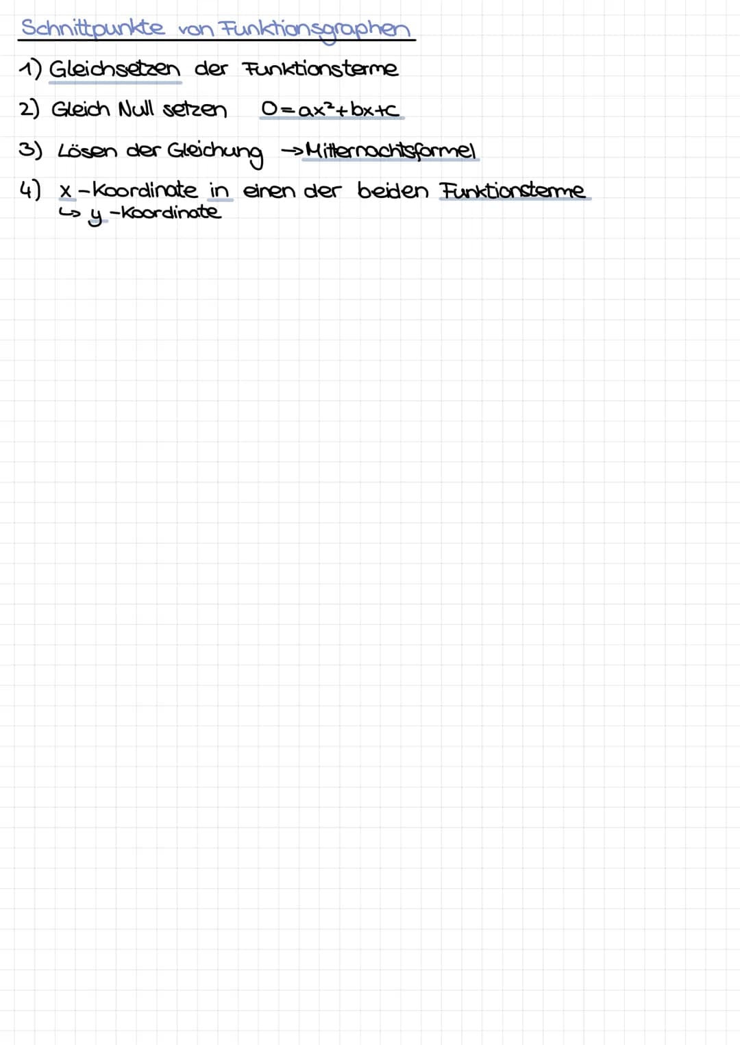 2. Schulaufgabe
Quadratische Funktionen und Gleichungen
f(x)=-3x²+6x & g(x)= 0,5x²-x-4 sind quadratische Funktionen
Merke:
Funktionen der Fo