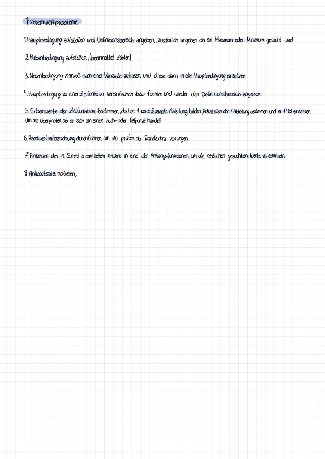 Extremwertprobleme mit Nebenbedingungen