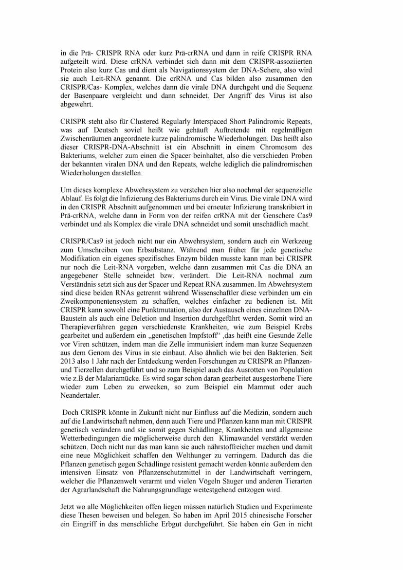 Ich stelle euch heute die revolutionäre Methode der Genom-Editierung CRISPR/Cas9
vor. Am Ende dieses Vortrages werdet ihr ungefähr wissen wi