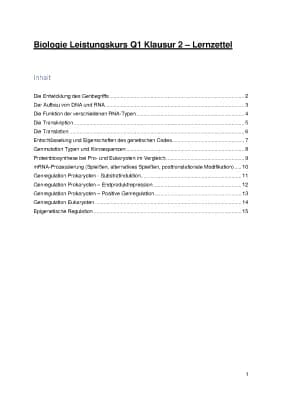 Know Lernzettel Proteinbiosynthese, Genregulation und Grundlagen Epigenetik thumbnail