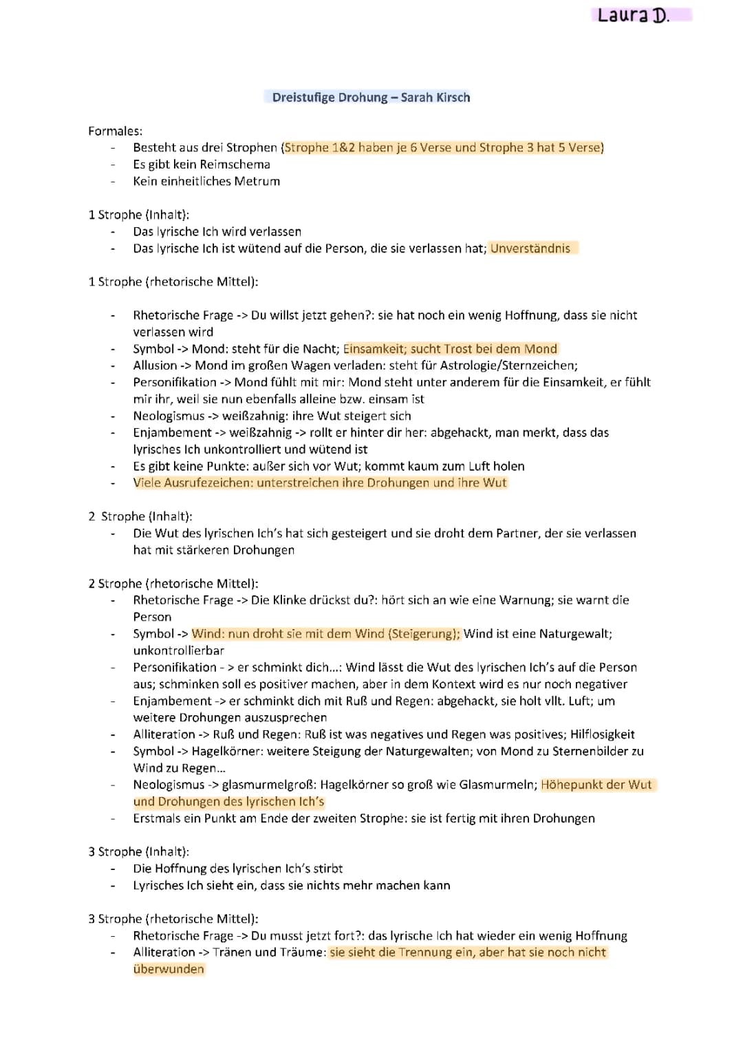 Dreistufige Drohung Text und Analyse für Kids