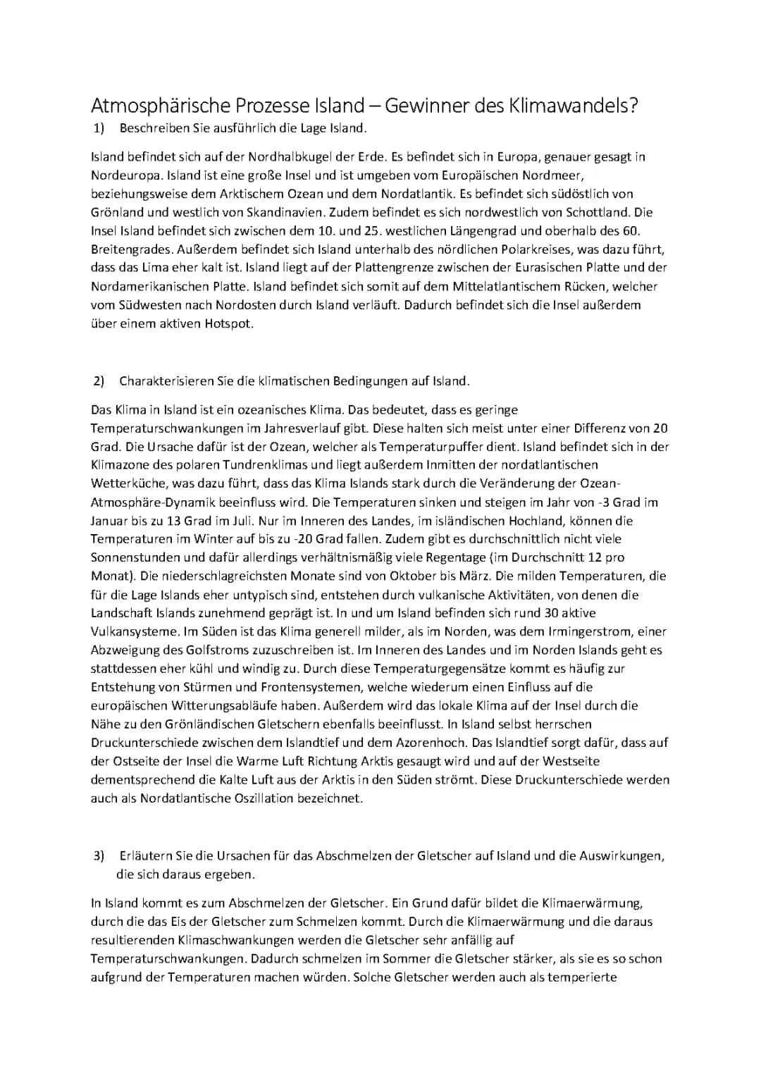 Island und der Klimawandel: Auswirkungen und Gletscher Rückgang