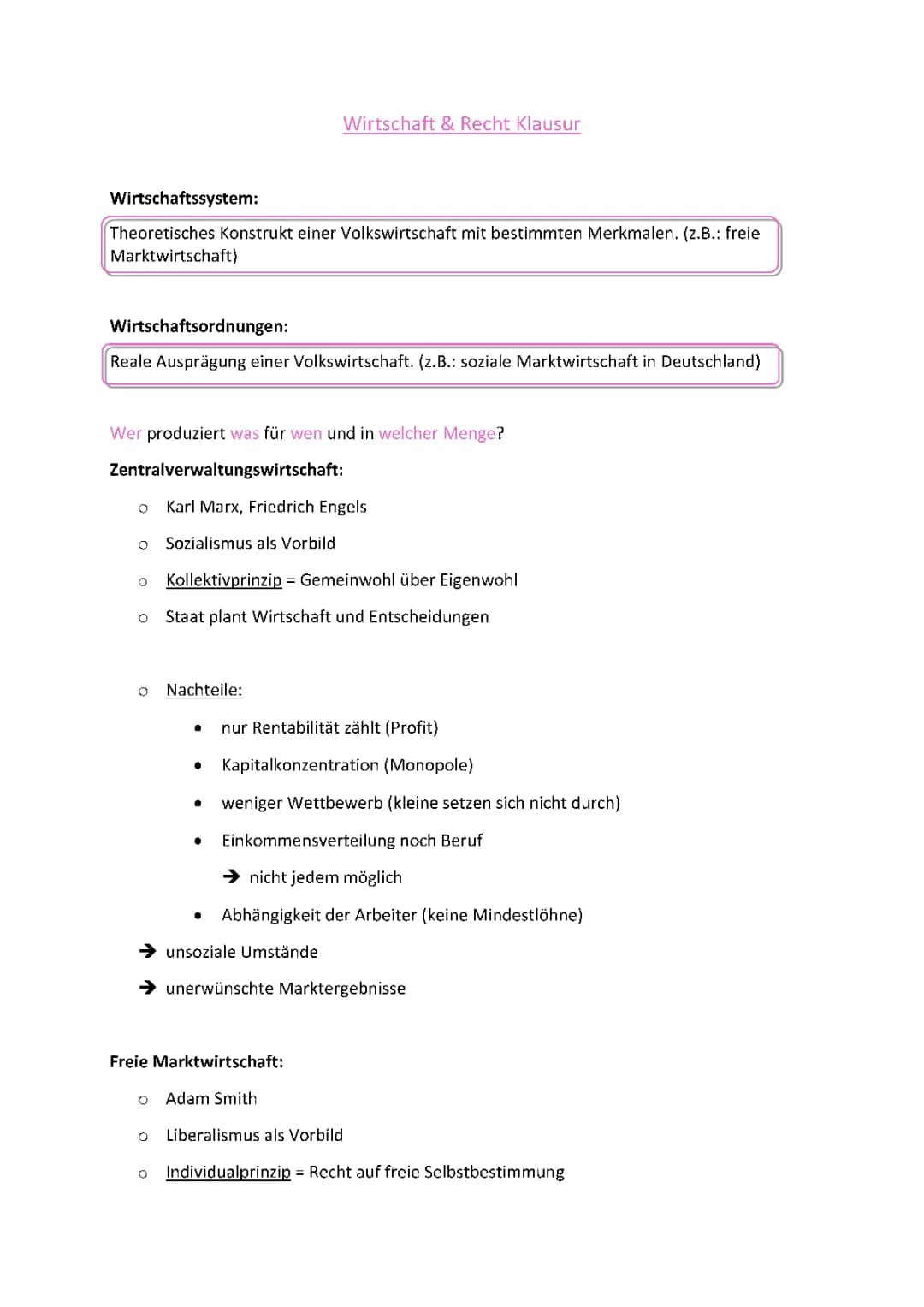 Wirtschaftsordnungen 