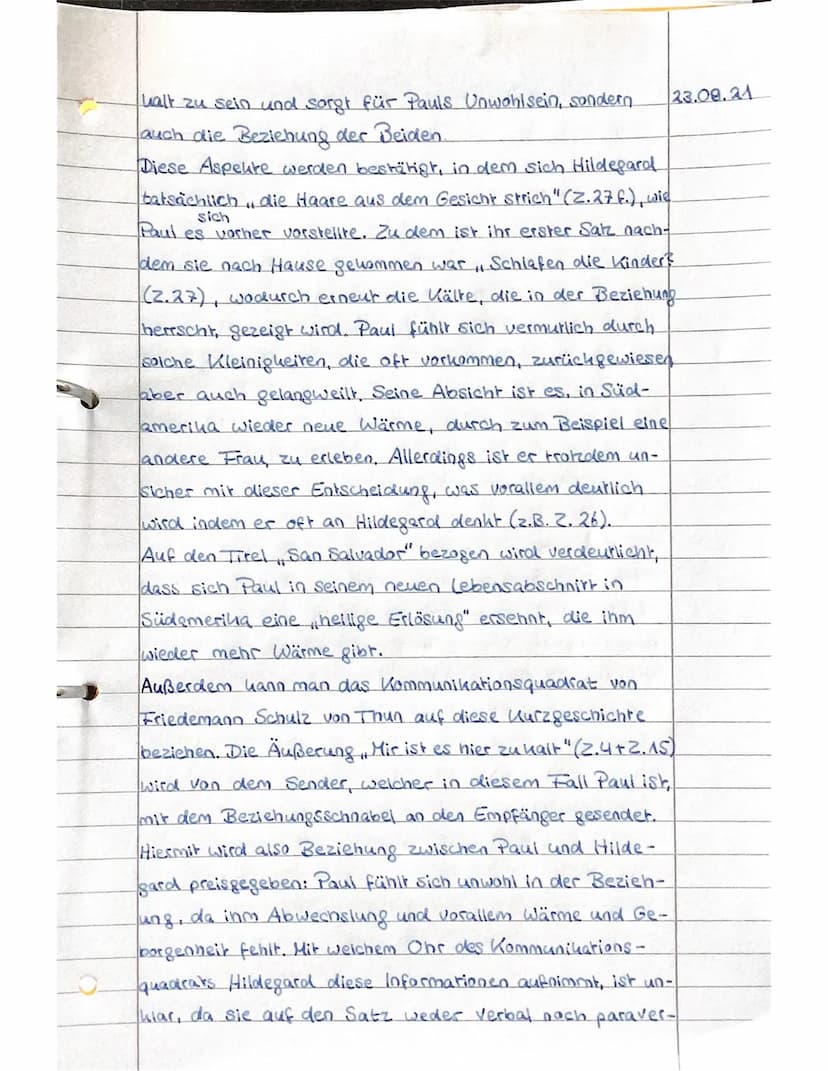 Kommunikationsanalyse
23.09.24
Die Kurzgeschichte, San Salvador" von dem Autor
Peter Bichsel ist aus dem Jahre 1963 und handelt
von dem Prot