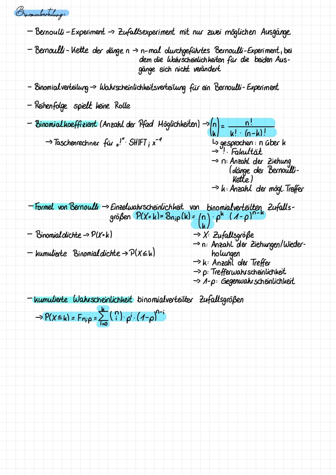 Stochastik
Grundbegriffe der Wahrscheinlichkeitsrechnung
- Zufallsexperiment →Vorgang, der (theoretisch) unendlich oft wiederholt
werden kan