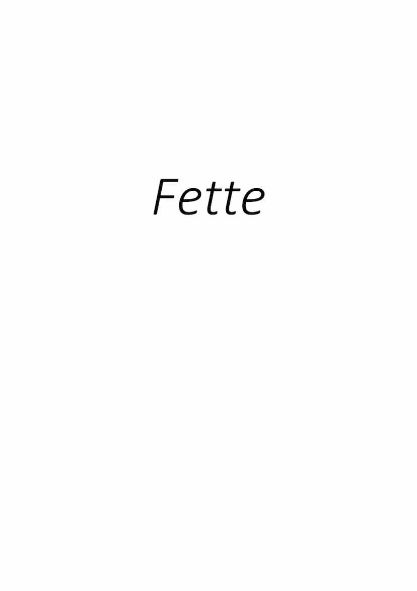 Handout: Fette
1. Was sind Fette?
- Ester aus Glycerin und drei verschiedenen Monocarbonsäuren (Fettsäuren)
- Einteilung in: pflanzliche und