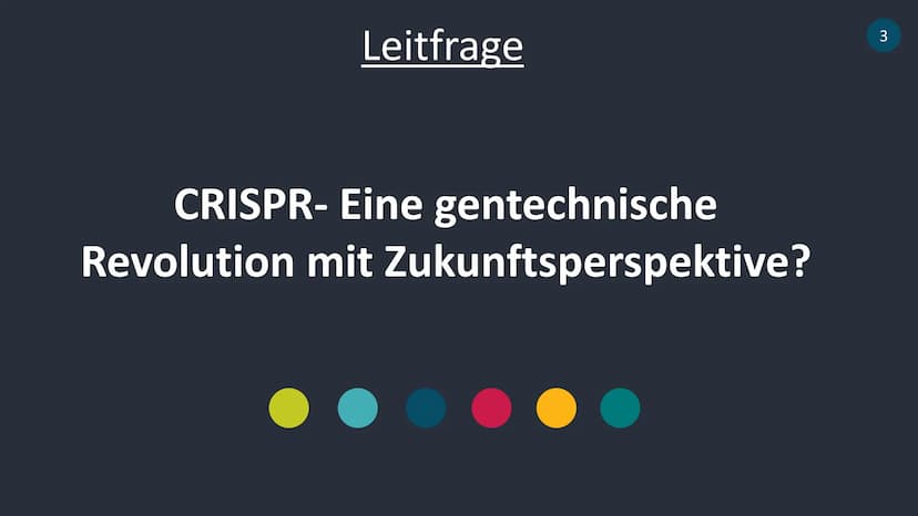 Ich stelle euch heute die revolutionäre Methode der Genom-Editierung CRISPR/Cas9
vor. Am Ende dieses Vortrages werdet ihr ungefähr wissen wi