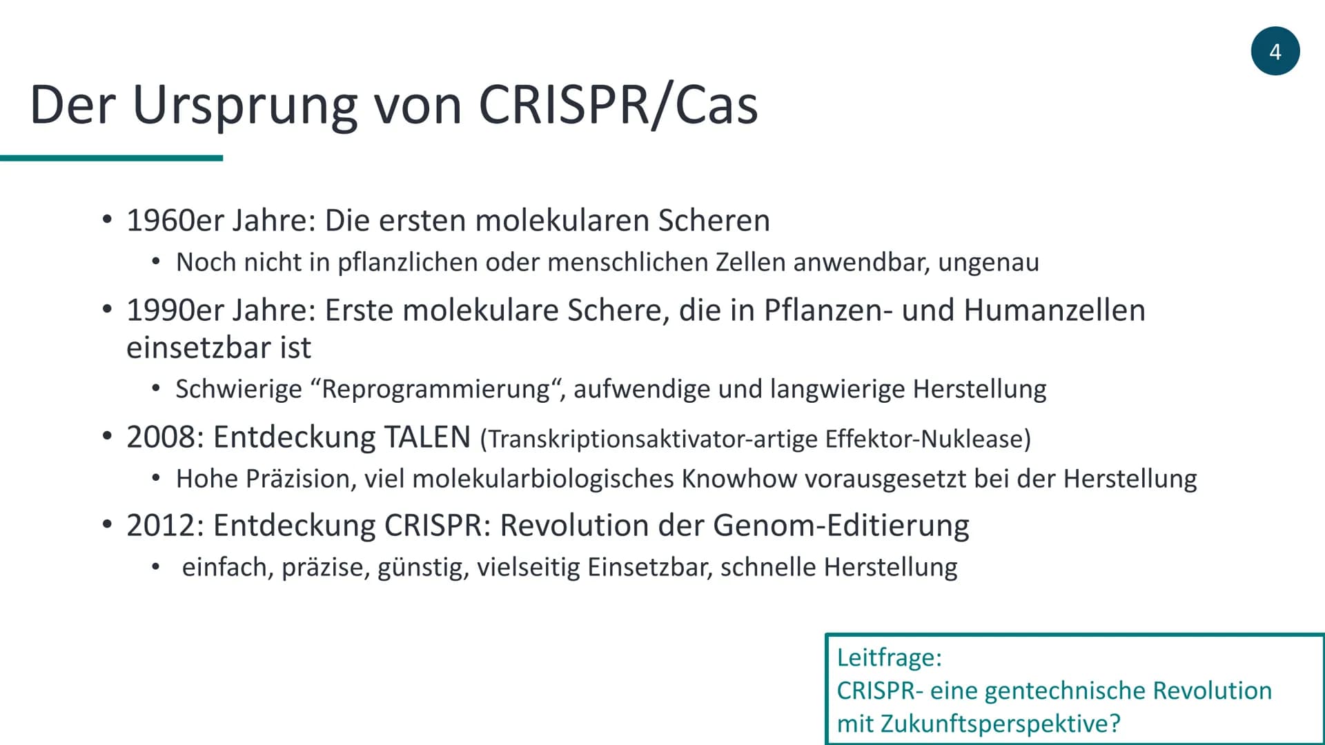 Ich stelle euch heute die revolutionäre Methode der Genom-Editierung CRISPR/Cas9
vor. Am Ende dieses Vortrages werdet ihr ungefähr wissen wi