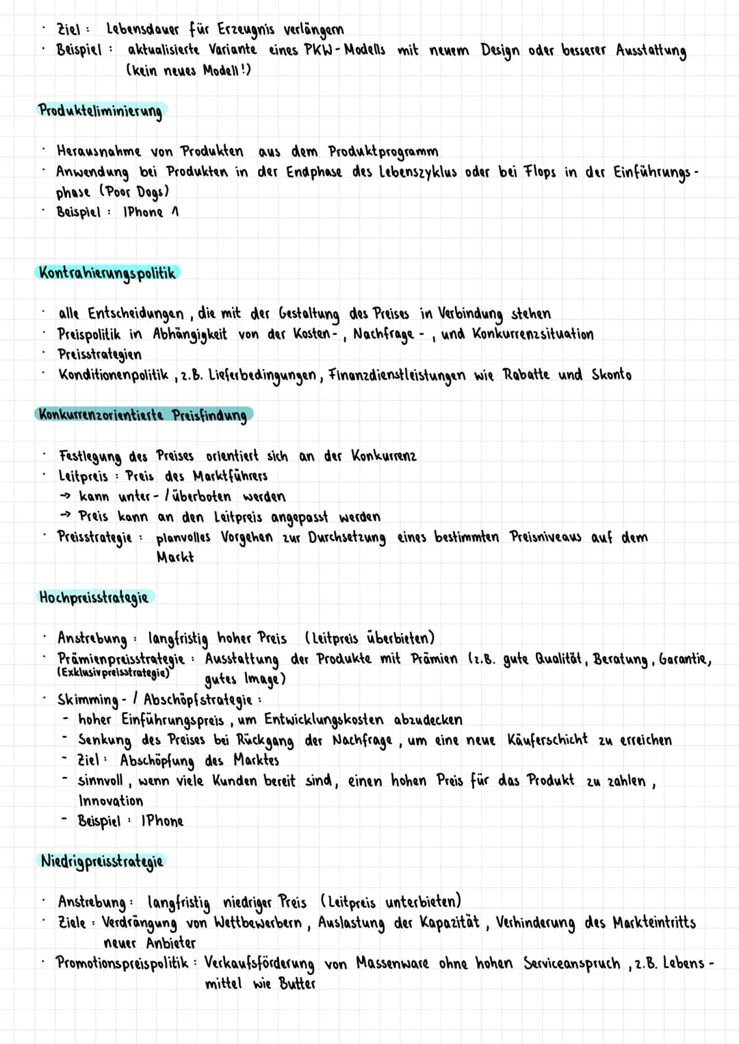 Lernzettel Marketing
Definition
Konzeption, bei der alle Aktivitäten eines Unternehmens konsequent auf die Erfüllung der Kunden-
bedürfnisse