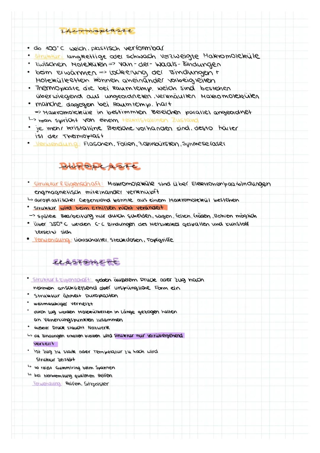 Arten Kunstoffe + Polymerisation & Polykondensation