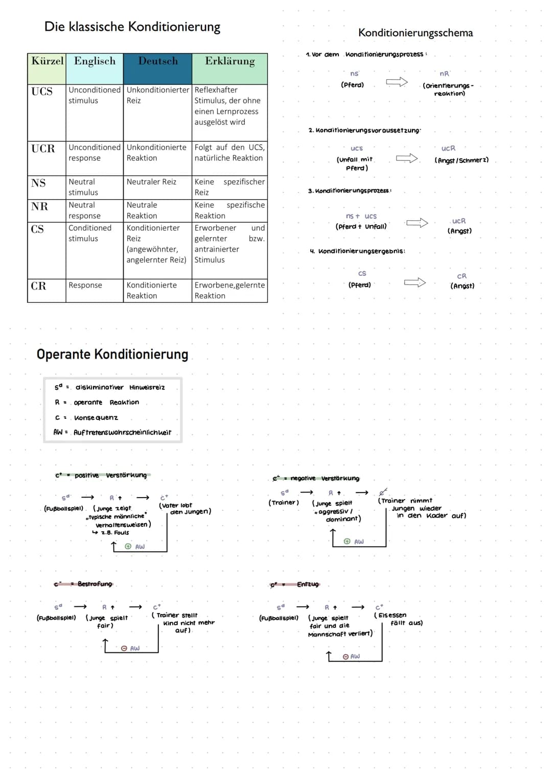Die klassische Konditionierung
Kürzel Englisch Deutsch
UCS Unconditioned Unkonditionierter
stimulus
UCR Unconditioned Unkonditionierte
Reakt