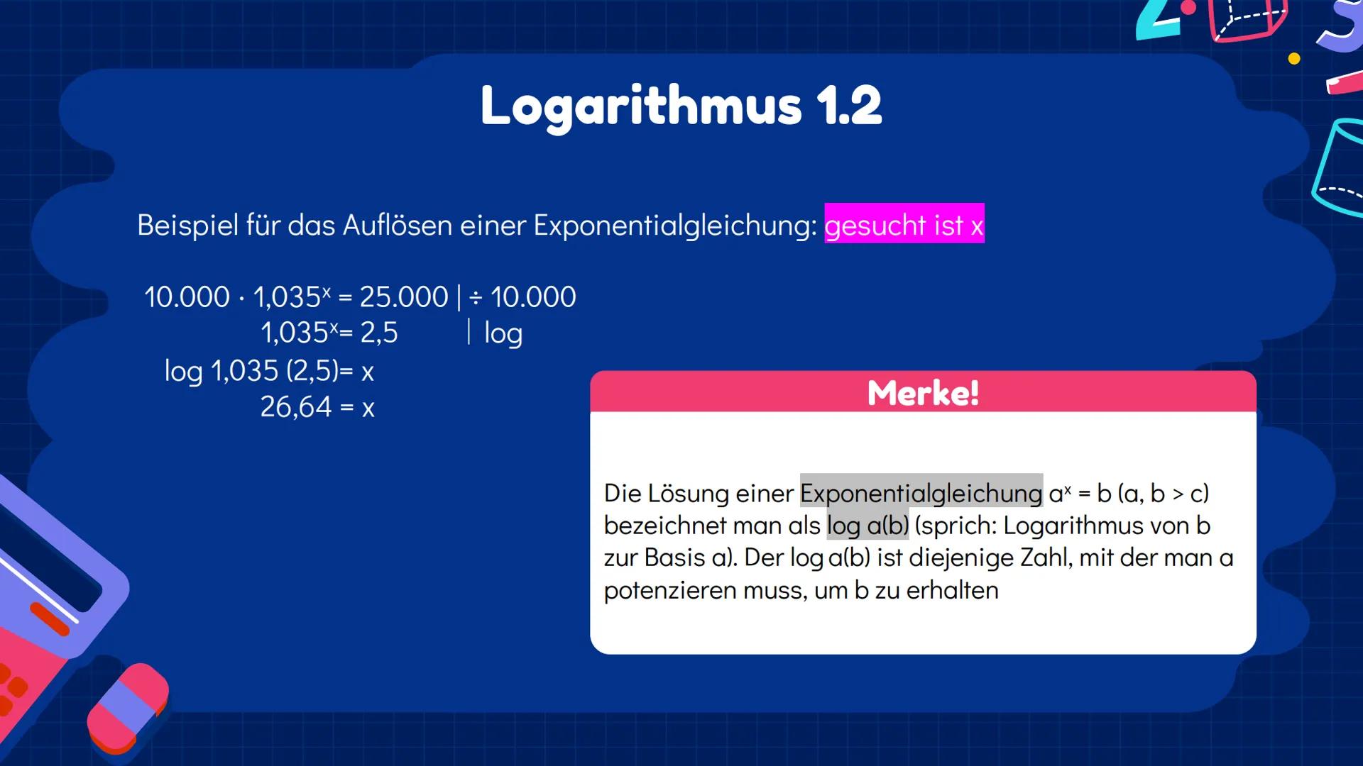 00% 0 5+/0
Exponentialfunktionen
Q2 | Julia, Ezginur, Helena, Laura
3
1
nd +
+
Inhaltsverzeichnis 1.1
Das exponentielle
Wachstum
%
Verschieb