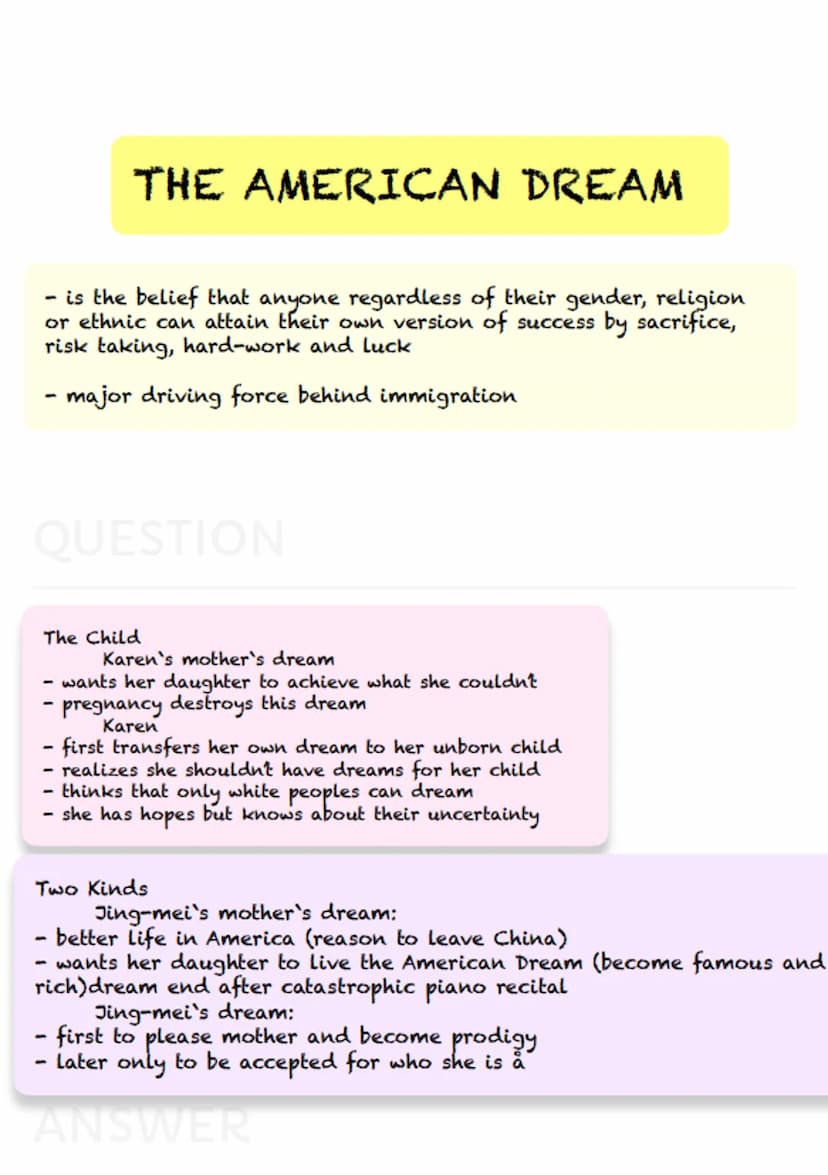  QUESTION
Author: Amy Tan
Published: 1989
TWO KINDS
ANSWER
Key facts
Genre: short story
Narrative perspective:
- first-person narrator
- nar