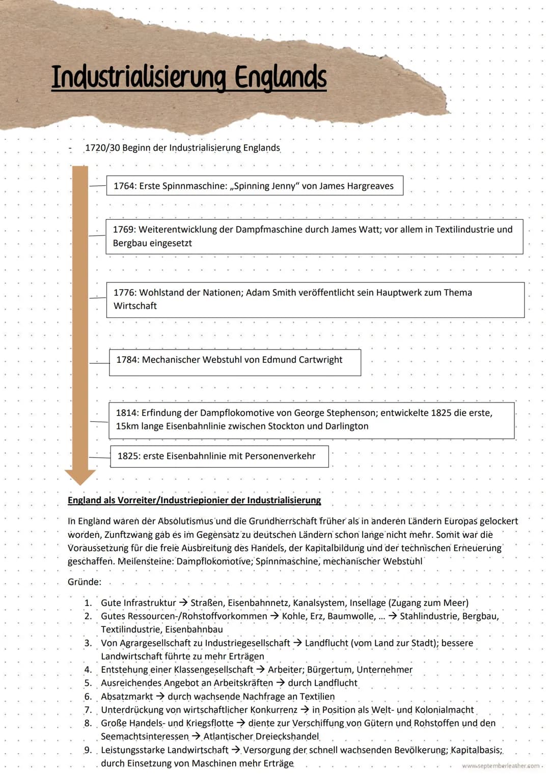 Die Industrialisierung
Definition:
Der Begriff Industrialisierung bezeichnet technisch-wirtschaftliche Prozesse des Übergangs von agrarische