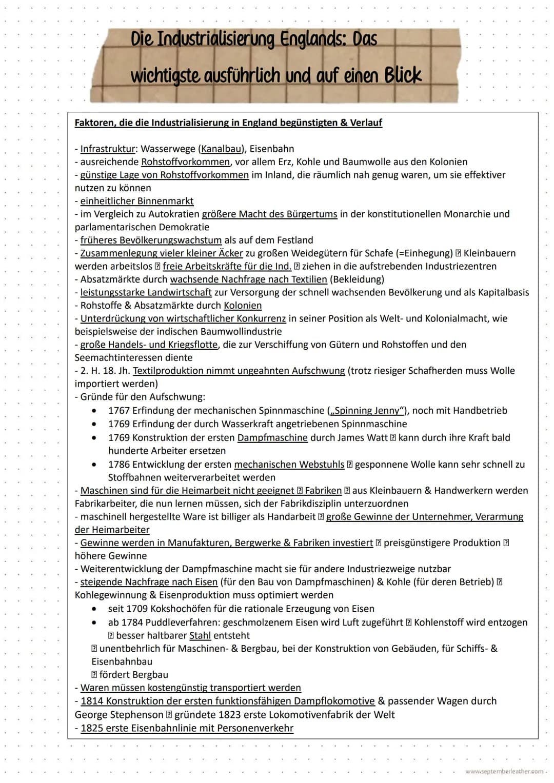 Die Industrialisierung
Definition:
Der Begriff Industrialisierung bezeichnet technisch-wirtschaftliche Prozesse des Übergangs von agrarische