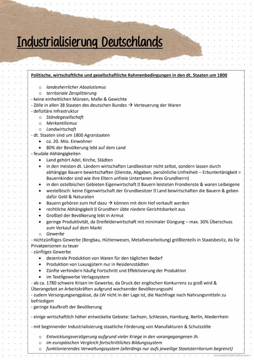 Die Industrialisierung
Definition:
Der Begriff Industrialisierung bezeichnet technisch-wirtschaftliche Prozesse des Übergangs von agrarische