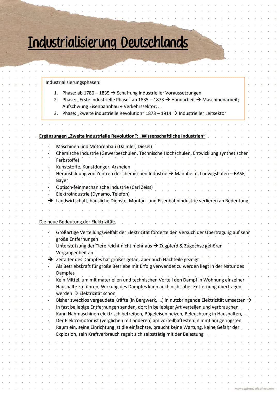 Die Industrialisierung
Definition:
Der Begriff Industrialisierung bezeichnet technisch-wirtschaftliche Prozesse des Übergangs von agrarische