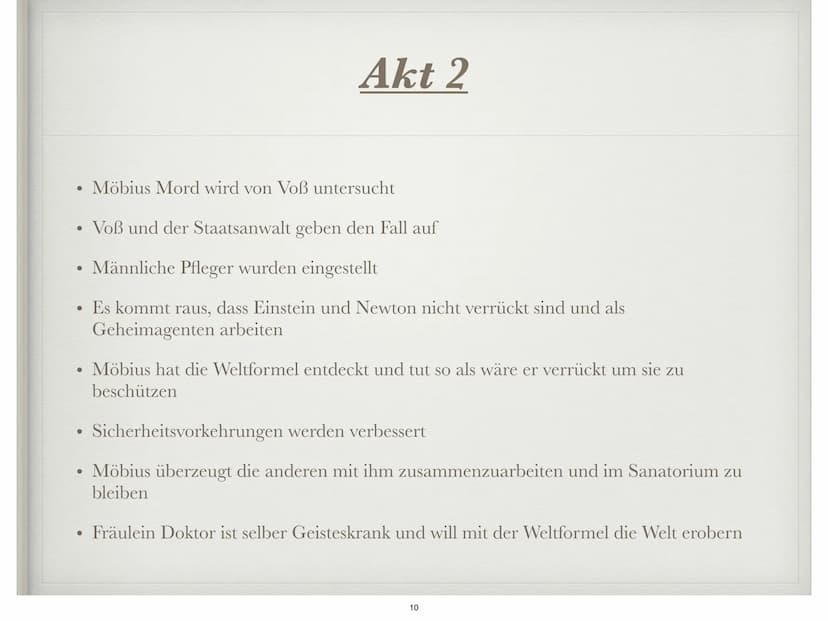 DIE PHYSIKER
Von Friedrich Dürrenmatt ●
●
●
●
●
●
●
Autor
Informationen zum Buch
Figuren
Hauptfiguren
Akt 1
Akt 2
Fazit
Gliederung
Quellen
2