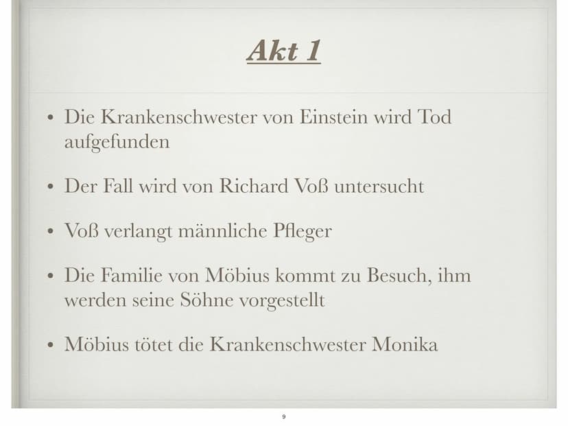 DIE PHYSIKER
Von Friedrich Dürrenmatt ●
●
●
●
●
●
●
Autor
Informationen zum Buch
Figuren
Hauptfiguren
Akt 1
Akt 2
Fazit
Gliederung
Quellen
2