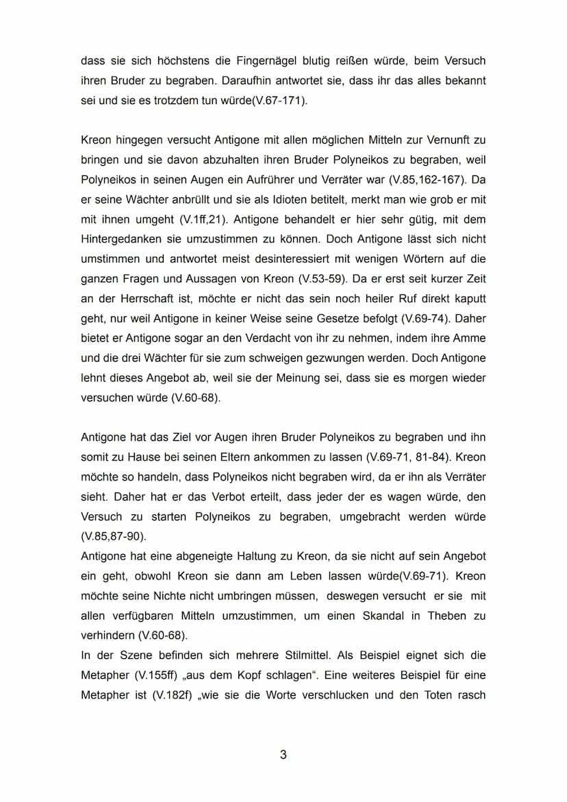 Dramenszenenanalyse - Kleine Hausarbeit
Das Drama „Antigone" wurde erstmals von dem griechischen Dichter Sophokles
442 v.Chr., in der kultur
