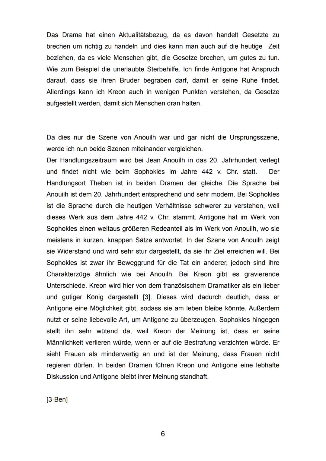 Dramenszenenanalyse - Kleine Hausarbeit
Das Drama „Antigone" wurde erstmals von dem griechischen Dichter Sophokles
442 v.Chr., in der kultur