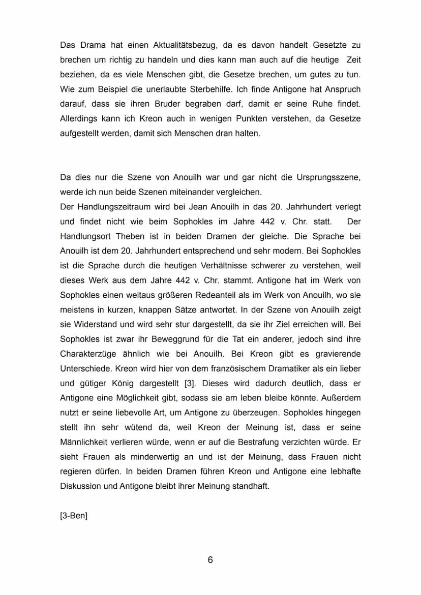 Dramenszenenanalyse - Kleine Hausarbeit
Das Drama „Antigone" wurde erstmals von dem griechischen Dichter Sophokles
442 v.Chr., in der kultur