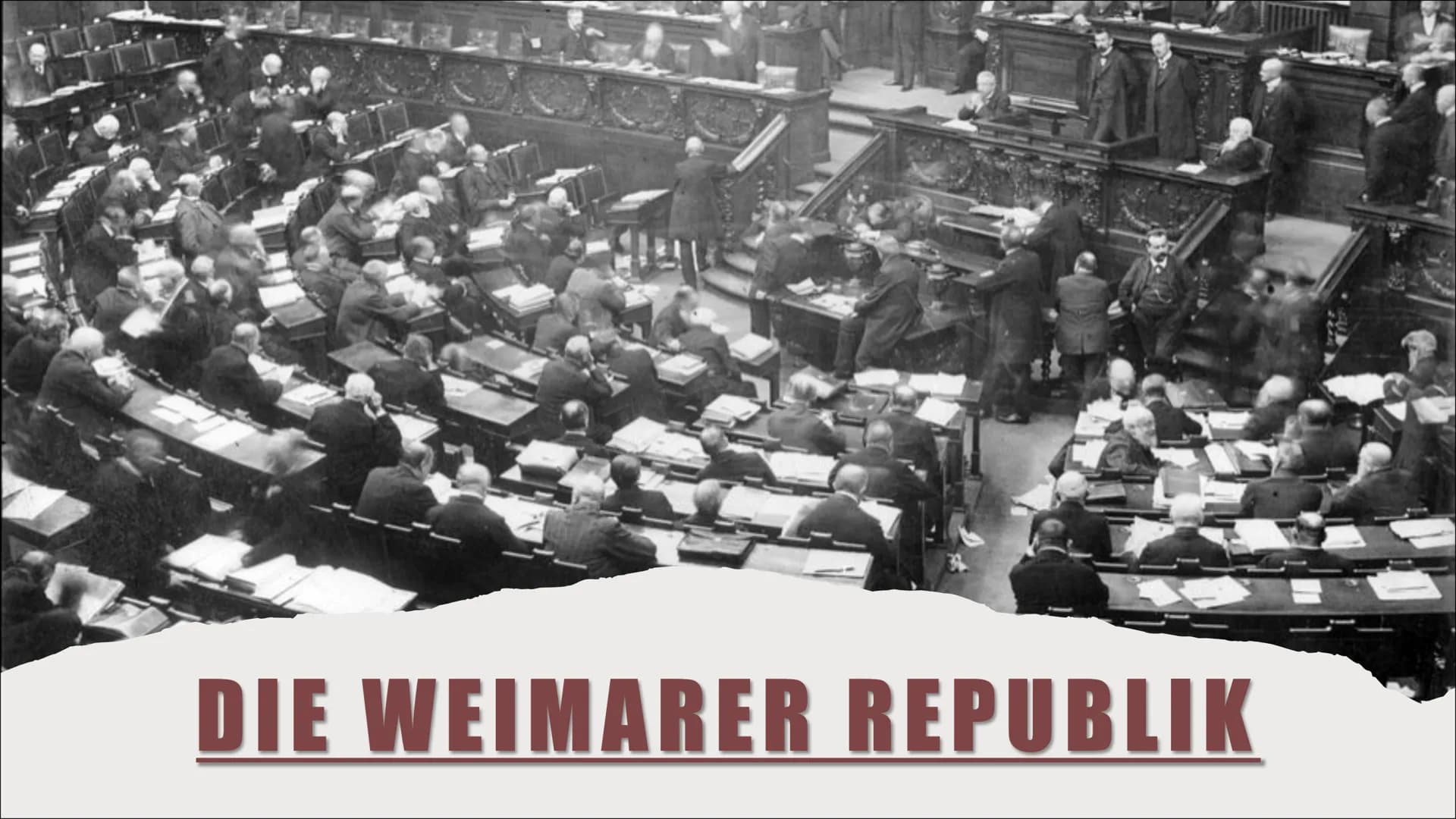 DIE WEIMARER REPUBLIK INHALTSVERZEICHNIS
DITTMAN
EBERT
Die Gründung der deutschen Republik.
Wie soll Deutschland regiert werden?
• Die Gründ