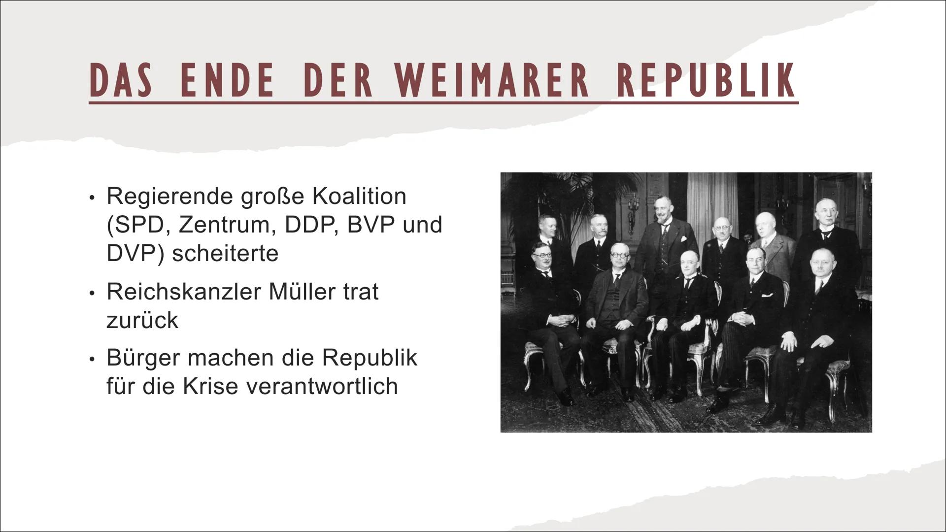 DIE WEIMARER REPUBLIK INHALTSVERZEICHNIS
DITTMAN
EBERT
Die Gründung der deutschen Republik.
Wie soll Deutschland regiert werden?
• Die Gründ