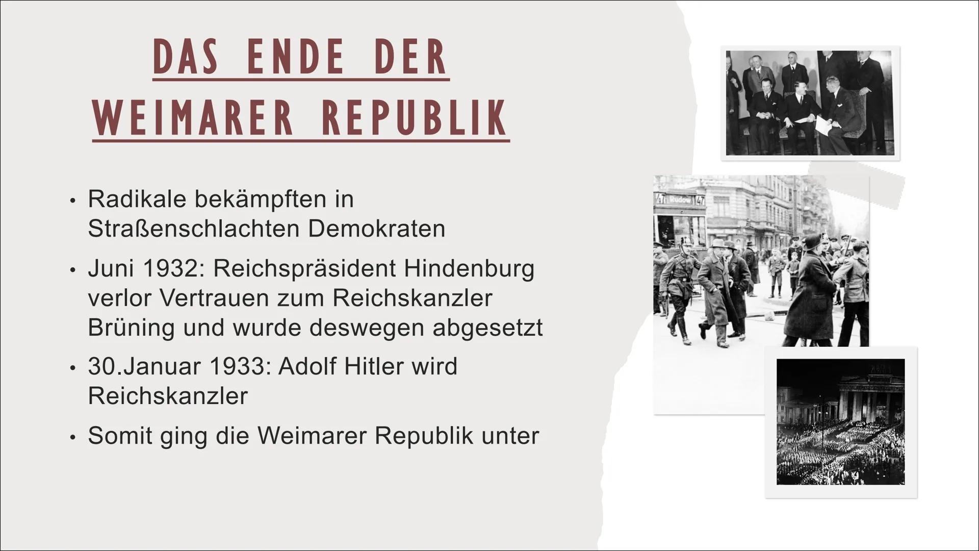 DIE WEIMARER REPUBLIK INHALTSVERZEICHNIS
DITTMAN
EBERT
Die Gründung der deutschen Republik.
Wie soll Deutschland regiert werden?
• Die Gründ