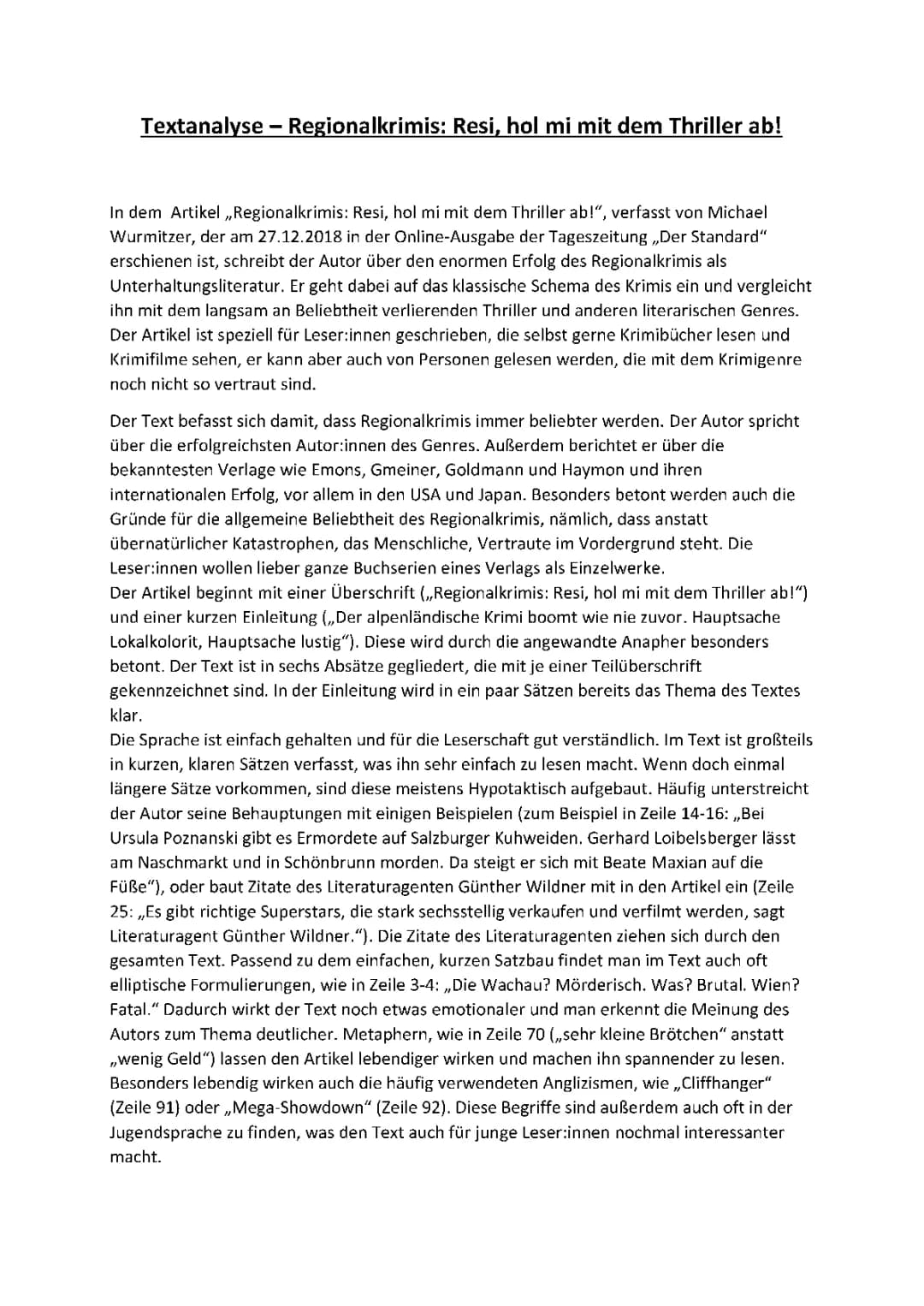 Textanalyse (Beispieltext)