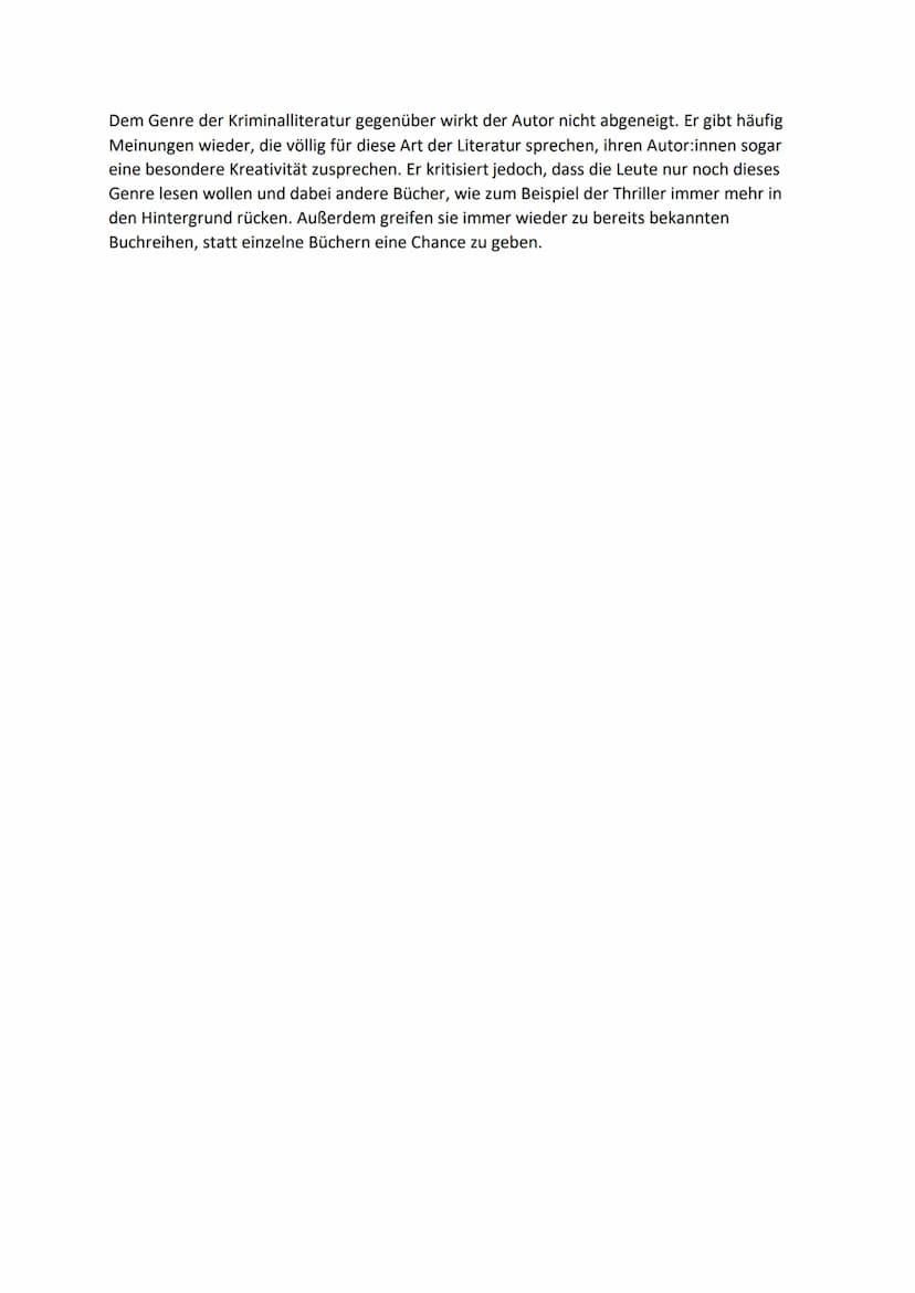 Textanalyse - Regionalkrimis: Resi, hol mi mit dem Thriller ab!
In dem Artikel ,,Regionalkrimis: Resi, hol mi mit dem Thriller ab!", verfass
