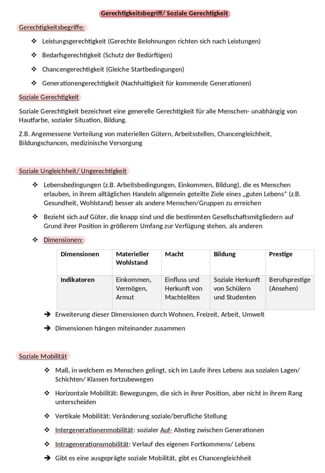 Sozialstaat
Abitur ✓ Gerechtigkeitsbegriff/ Soziale Gerechtigkeit
No
✓ • Wertewandel
✓
●
Armut
●
Demographischer Wandel
Modelle Sozialstrukt