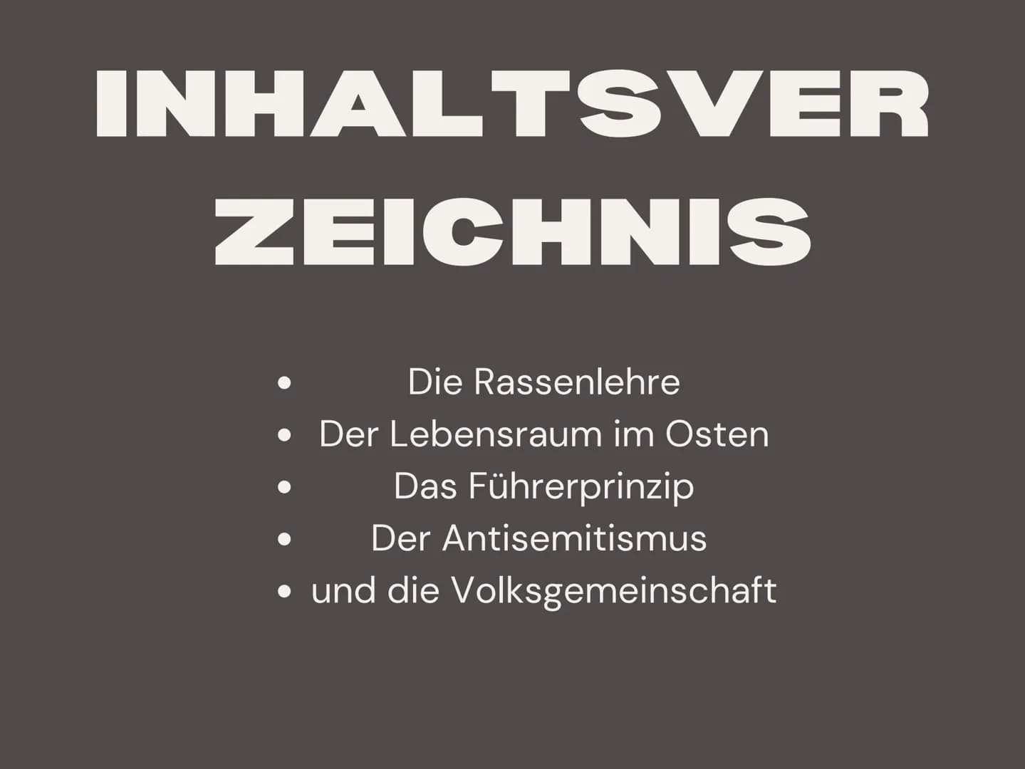ZENTRA
0
MELISA BRAKU
NS-
IDEOLOGIE
HITLER'S WEG ZUM ERFOLG
A-274017 INHALTSVER
ZEICHNIS
Die Rassenlehre
• Der Lebensraum im Osten
Das Führe