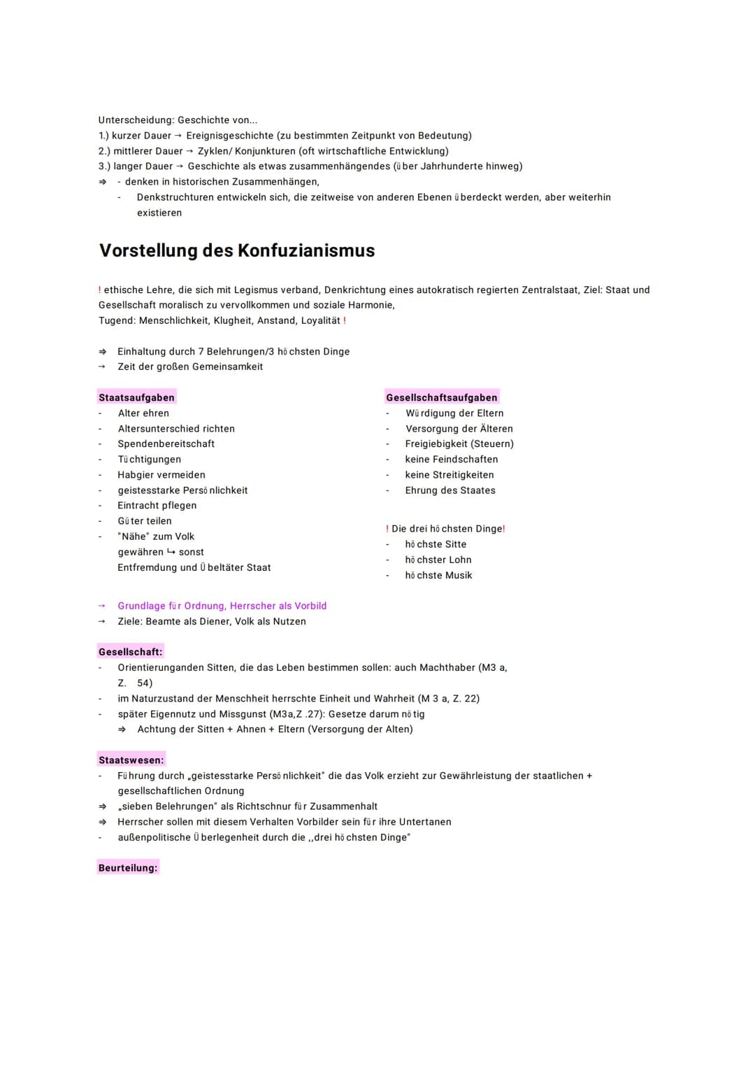 Die Epochen der chinesischen Geschichte
Altertum (2698-221 v. Chr.)
drei große, einflussreiche Dynastien (Xia, Shang,
Zhou)
stammesähnliche 