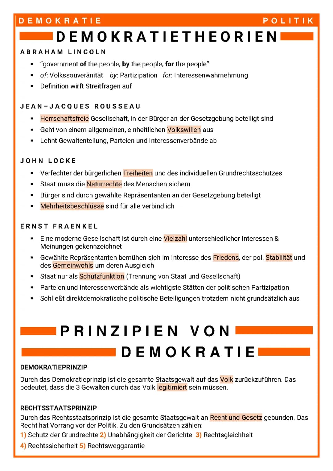 Prinzipien von Demokratie