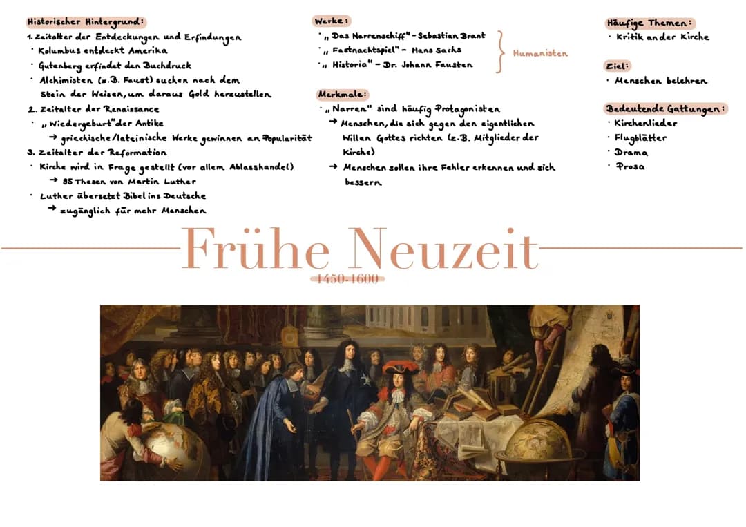 Epochenübersicht Deutsch Abitur: PDF mit Zusammenfassungen und Merkmale