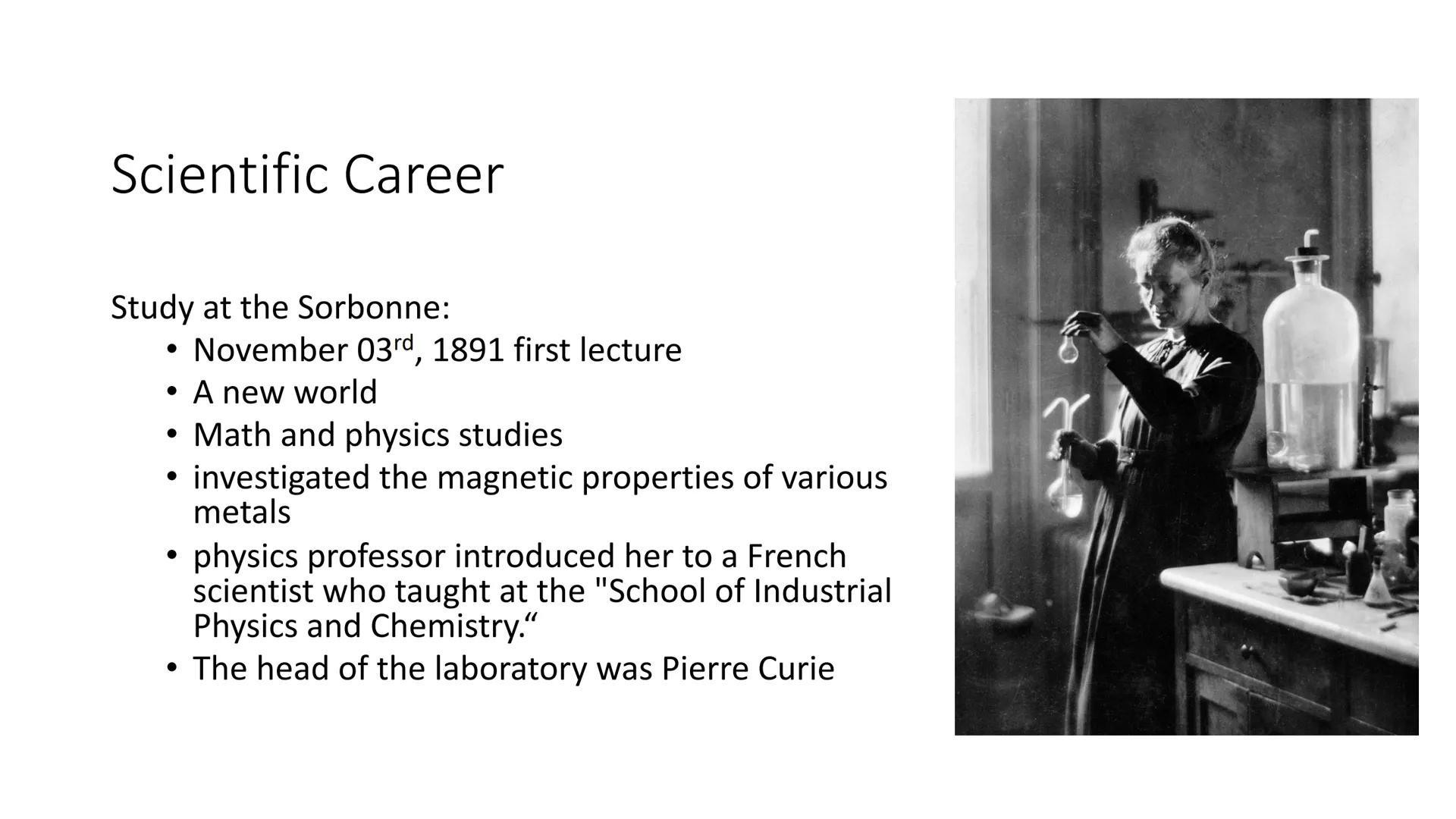 Marie Curie She was a Polish physicist and chemist who
lived in France. She examined the radiation
from uranium compounds observed by Henri
