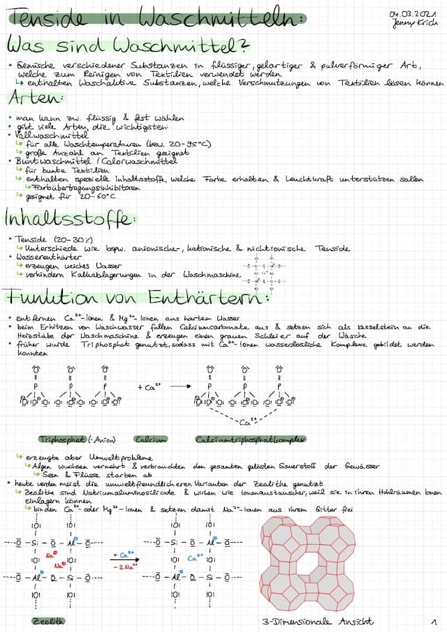 Know Tenside in Waschmitteln, Funktion von Zusatzstoffen, Inhaltsstoffe, Petrochemie, Zeolithe... thumbnail