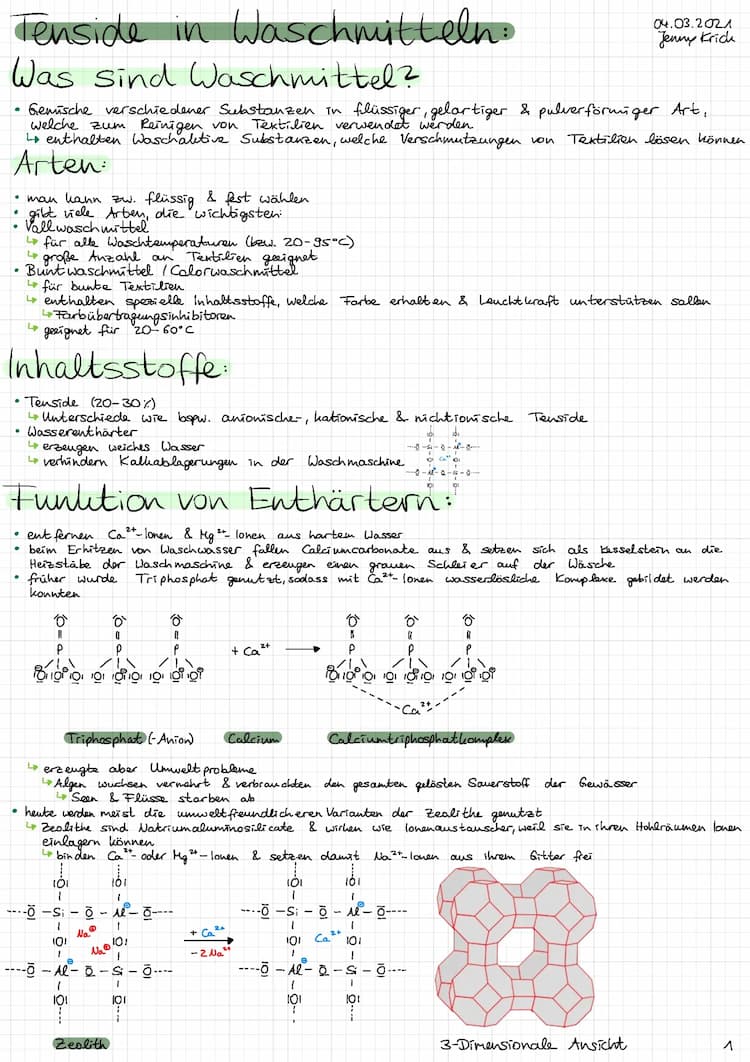 Know Tenside in Waschmitteln, Funktion von Zusatzstoffen, Inhaltsstoffe, Petrochemie, Zeolithe... thumbnail