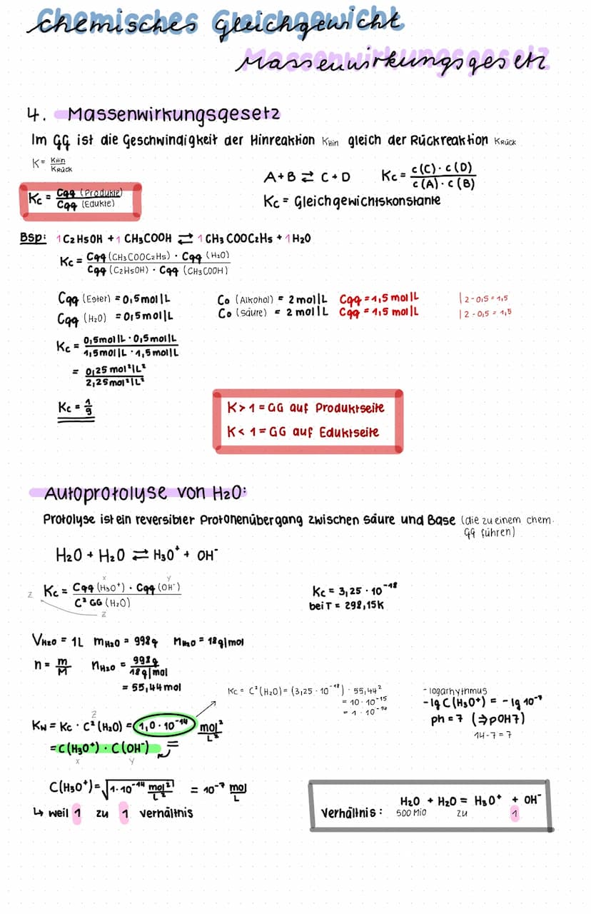 1. Reversible Reaktion:
→ umkehrbar
→verlaufen nach rechts und links
durch" gekennzeichnet
Katalysator: →senkt Aktivierungsenergie
→ beschle